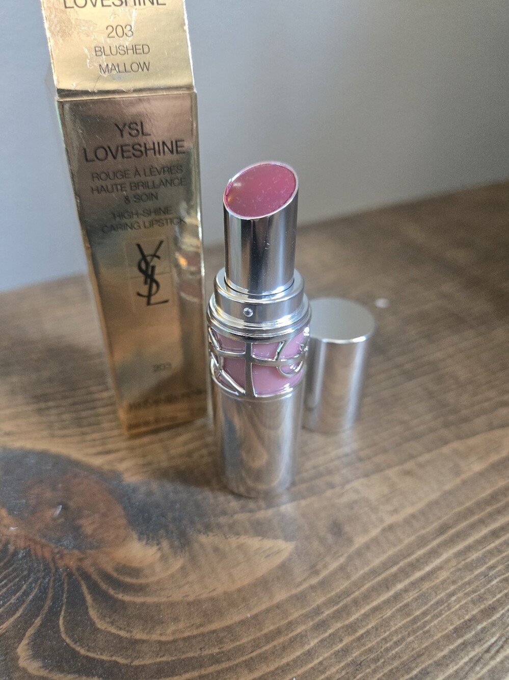 YSL Loveshine High Shine Caring Lipstick - 203 Blushed Mallow